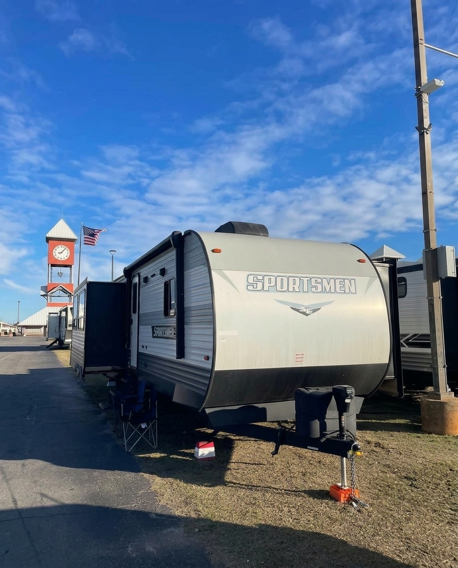 RV rental setup at Georgia National Fairgrounds in Perry, GA